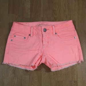 American Eagle Women's Neon Denim Midi Shorts